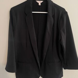 LC Lauren Conrad Black Blazer with Notched Lapel and 3/4 Sleeves